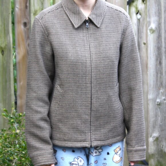 Uniqlo Houndstooth Single Collar Bomber Jacket - Picture 2 of 10